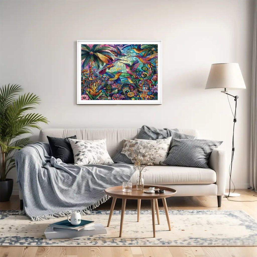 Hummingbird Kaleidoscope Wooden Jigsaw Puzzles 500 pcs - Gregg Acini Adoree Designs - Jigsaw Puzzle