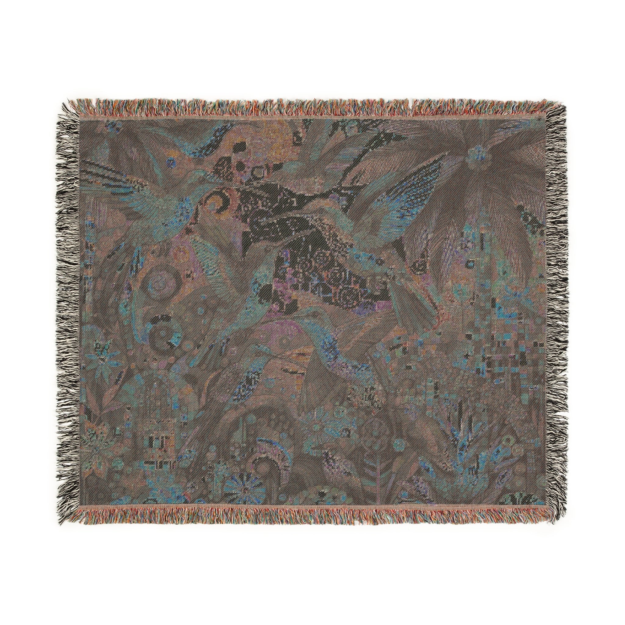 Hummingbird Kaleidoscope Woven Blanket - Cozy Home Décor for Nature Lovers - Gregg Acini Adoree Designs - Blanket