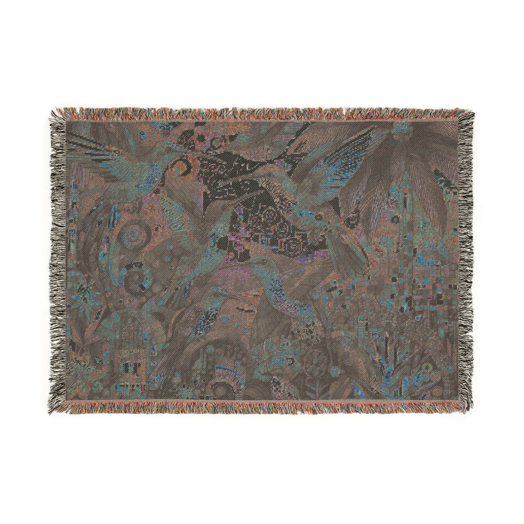 Hummingbird Kaleidoscope Woven Blanket - Cozy Home Décor for Nature Lovers - Gregg Acini Adoree Designs - Blanket