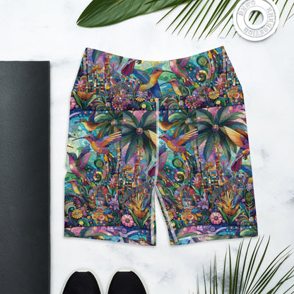 Hummingbird Kaleidoscope Yoga Shorts - Gregg Acini Adoree Designs - Yoga Shorts