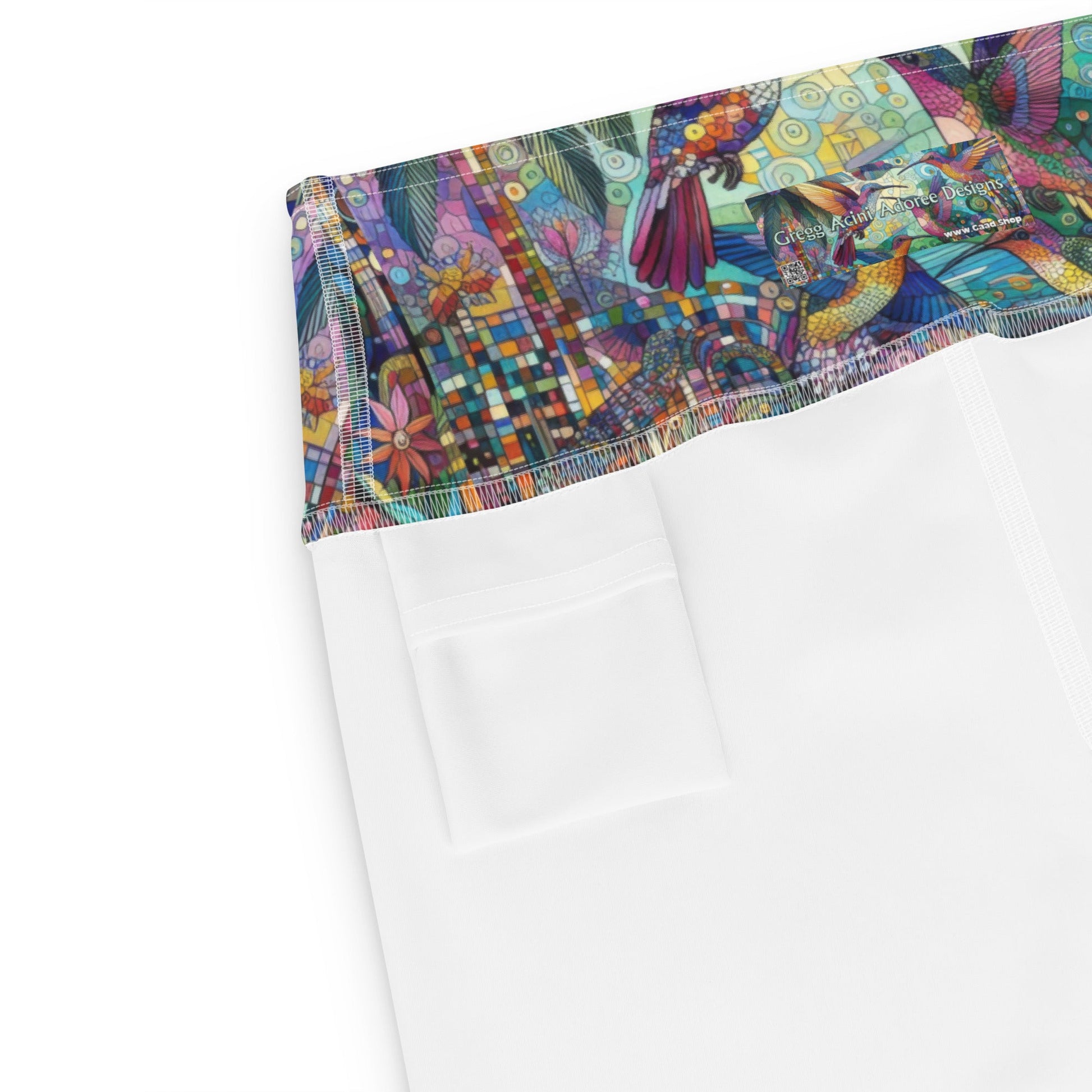 Hummingbird Kaleidoscope Yoga Shorts - Gregg Acini Adoree Designs - Yoga Shorts