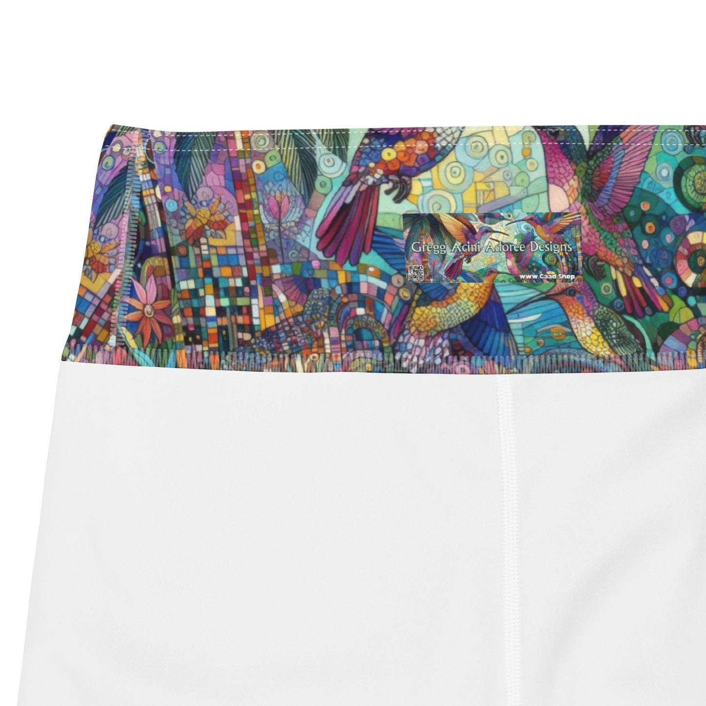 Hummingbird Kaleidoscope Yoga Shorts - Gregg Acini Adoree Designs - Yoga Shorts
