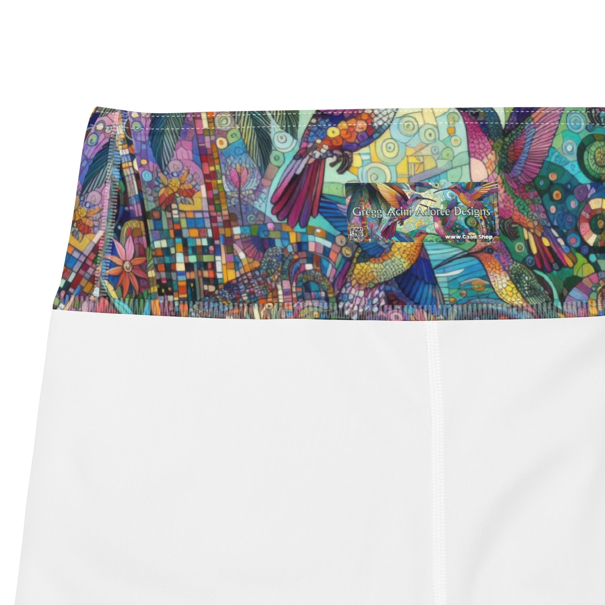 Hummingbird Kaleidoscope Yoga Shorts - Gregg Acini Adoree Designs - Yoga Shorts