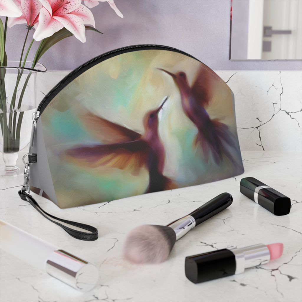 Hummingbird Makeup Bag – Vibrant Cosmetic Pouch for Nature Lovers - Gregg Acini Adoree Designs - Bags