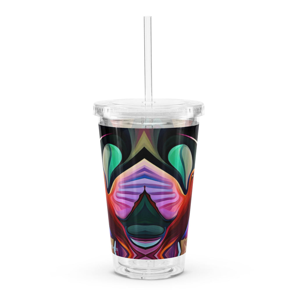 Hummingbird Okee Clear plastic tumbler - Gregg Acini Adoree Designs - Tumbler