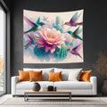 Hummingbirds and Cactus Lightweight Wall Tapestry (Fabric Wall Hanging - USA) - Gregg Acini Adoree Designs - Wall Coverings