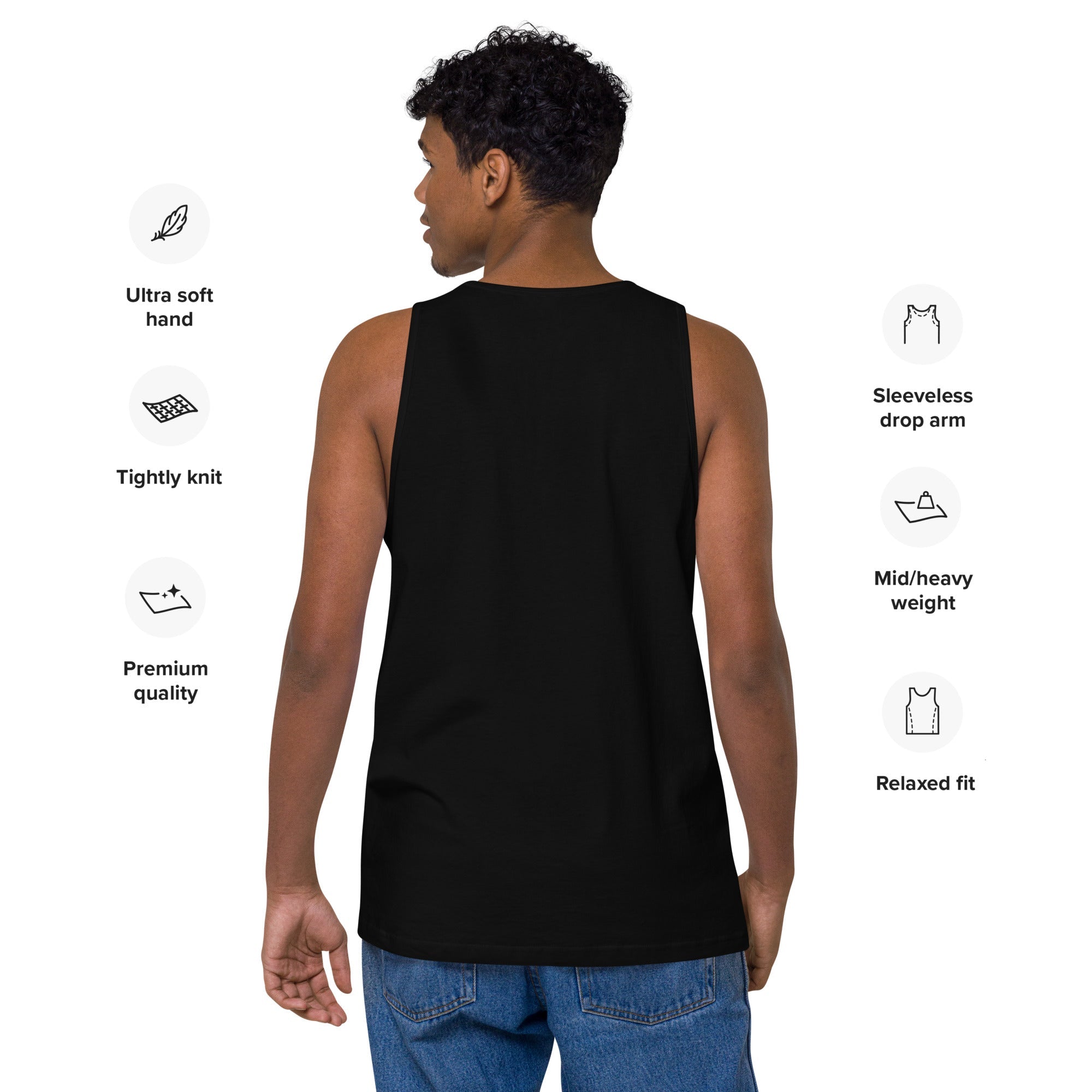 Hummingbirds and Clocks Men’s premium tank top - Gregg Acini Adoree Designs - Tank Top