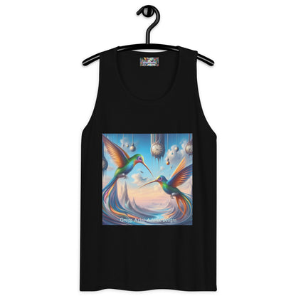 Hummingbirds and Clocks Men’s premium tank top - Gregg Acini Adoree Designs - Tank Top