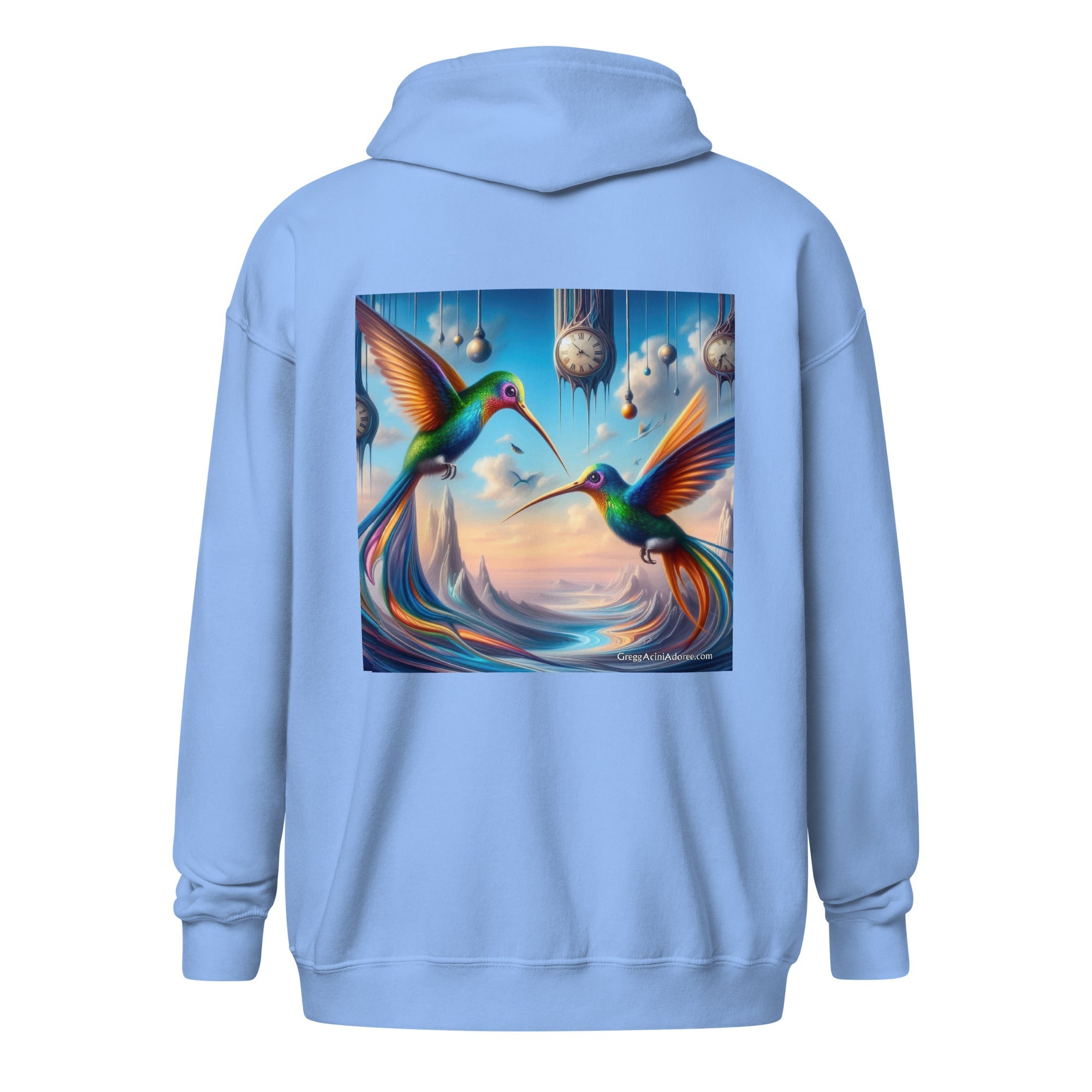 Hummingbirds and Clocks Unisex heavy blend zip hoodie - Gregg Acini Adoree Designs - Hoodie