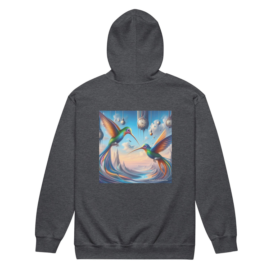 Hummingbirds and Clocks Unisex heavy blend zip hoodie - Gregg Acini Adoree Designs - Hoodie
