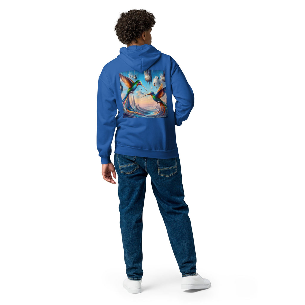 Hummingbirds and Clocks Unisex heavy blend zip hoodie - Gregg Acini Adoree Designs - Hoodie