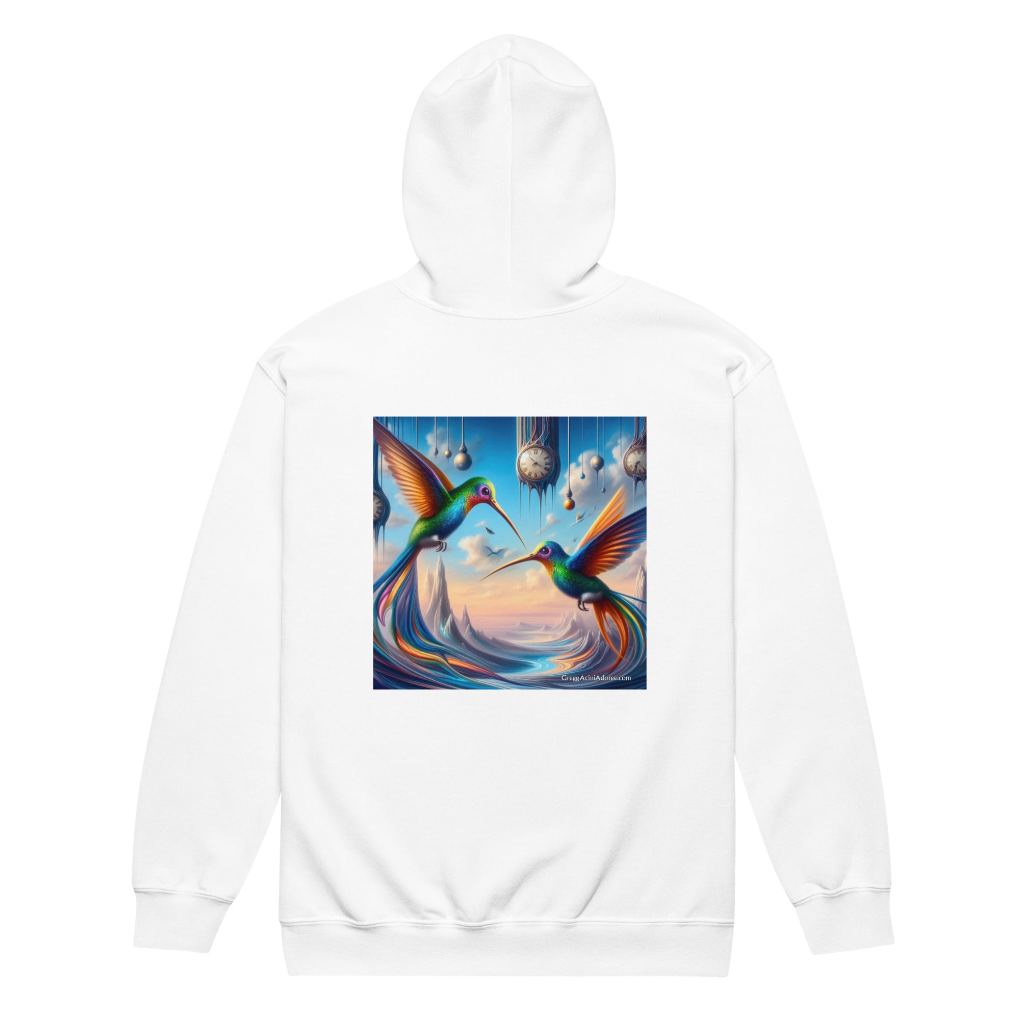 Hummingbirds and Clocks Unisex heavy blend zip hoodie - Gregg Acini Adoree Designs - Hoodie