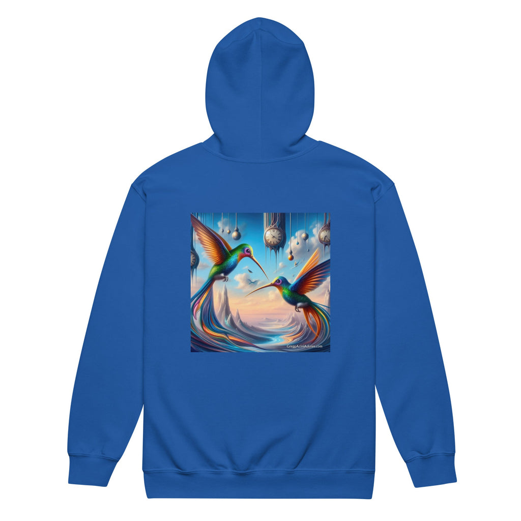 Hummingbirds and Clocks Unisex heavy blend zip hoodie - Gregg Acini Adoree Designs - Hoodie