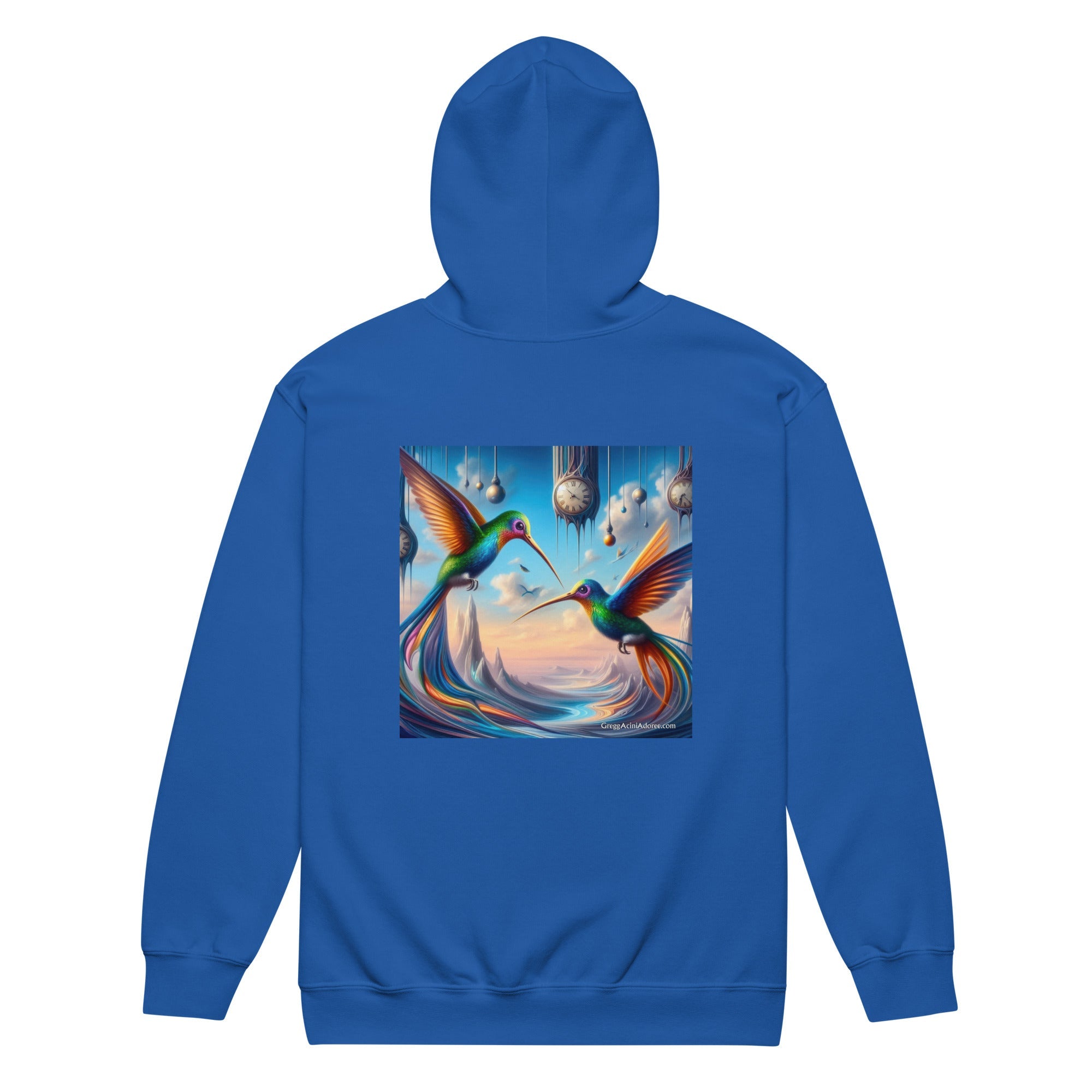 Hummingbirds and Clocks Unisex heavy blend zip hoodie - Gregg Acini Adoree Designs - Hoodie