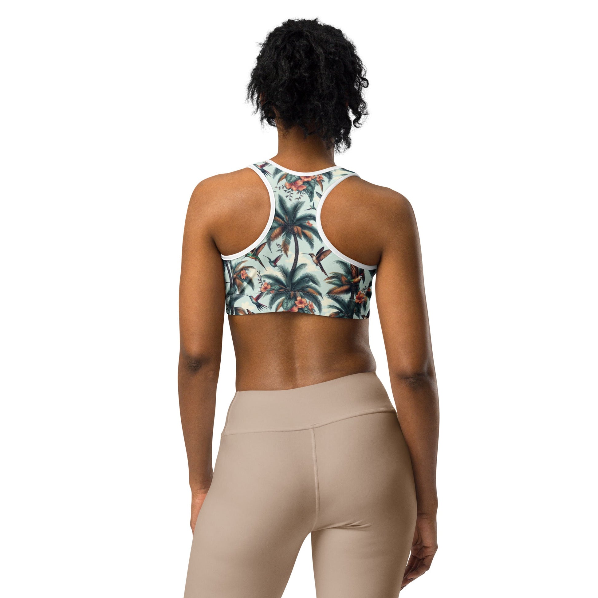 Hummingbirds and Palms Sports bra - Gregg Acini Adoree Designs - Sports Bra