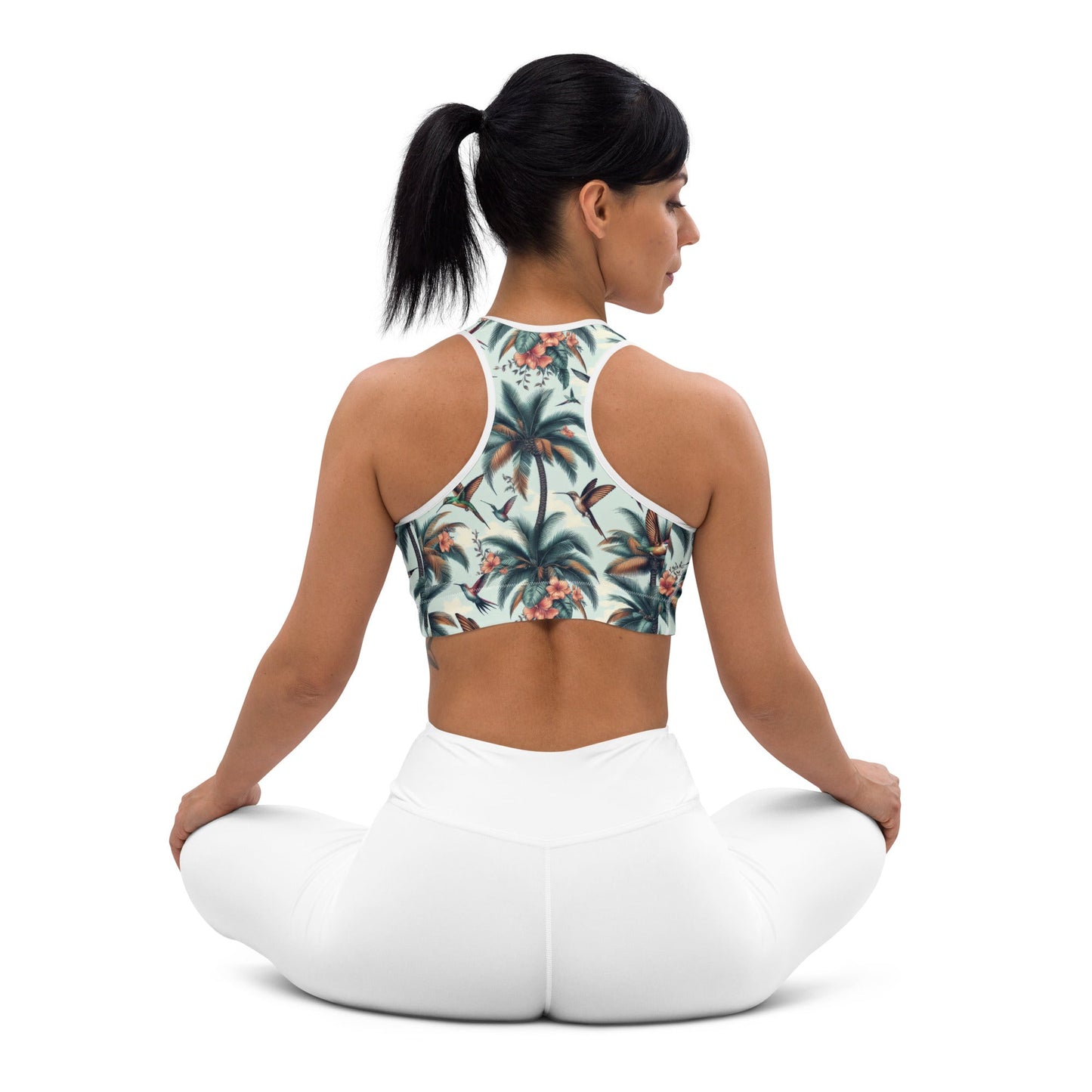 Hummingbirds and Palms Sports bra - Gregg Acini Adoree Designs - Sports Bra