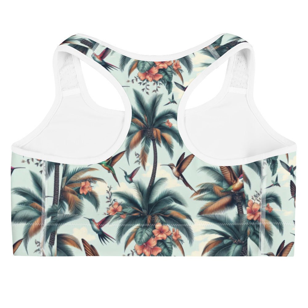 Hummingbirds and Palms Sports bra - Gregg Acini Adoree Designs - Sports Bra