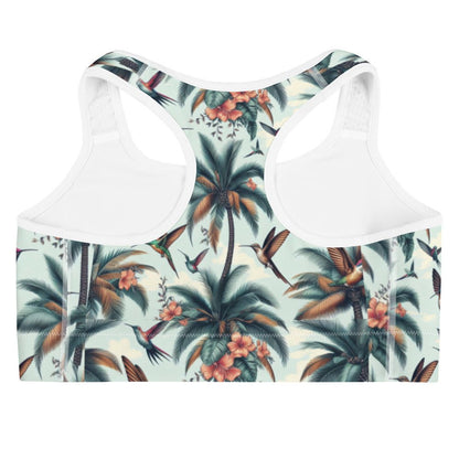 Hummingbirds and Palms Sports bra - Gregg Acini Adoree Designs - Sports Bra