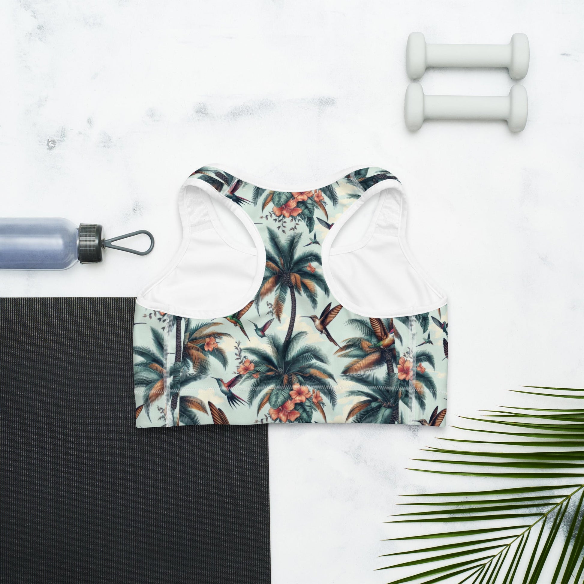 Hummingbirds and Palms Sports bra - Gregg Acini Adoree Designs - Sports Bra