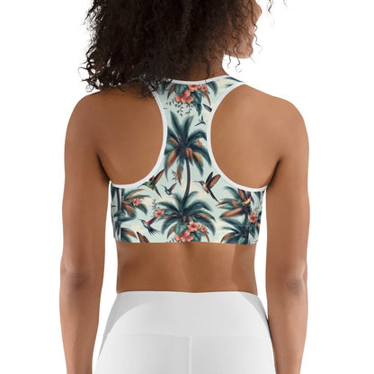 Hummingbirds and Palms Sports bra - Gregg Acini Adoree Designs - Sports Bra