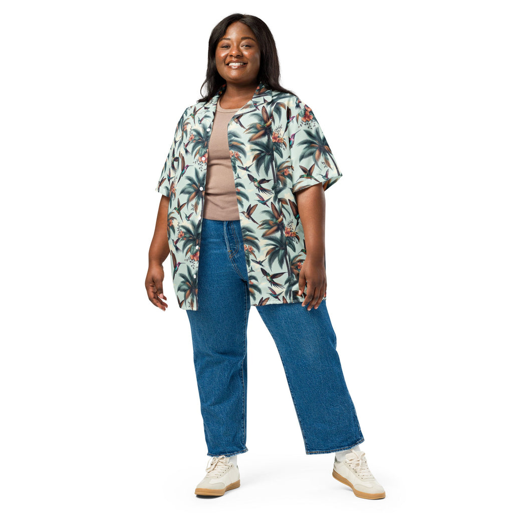 Hummingbirds and Palms Unisex button shirt by Gregg Acini Adoree Designs - Gregg Acini Adoree Designs - Button Down Shirt