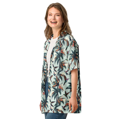 Hummingbirds and Palms Unisex button shirt by Gregg Acini Adoree Designs - Gregg Acini Adoree Designs - Button Down Shirt
