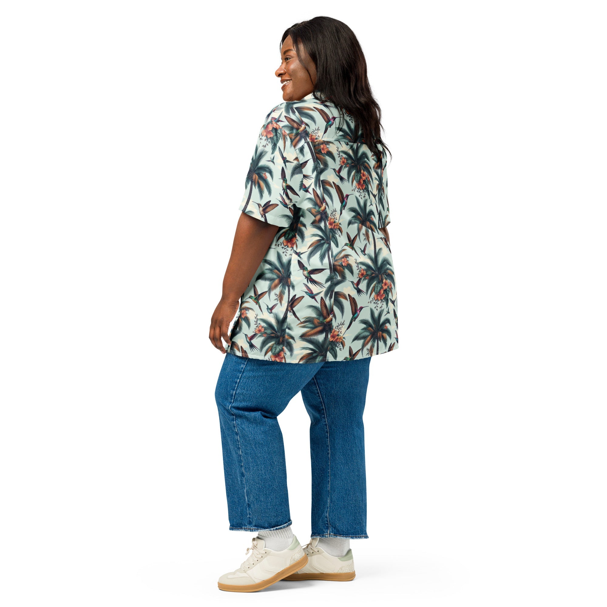 Hummingbirds and Palms Unisex button shirt by Gregg Acini Adoree Designs - Gregg Acini Adoree Designs - Button Down Shirt