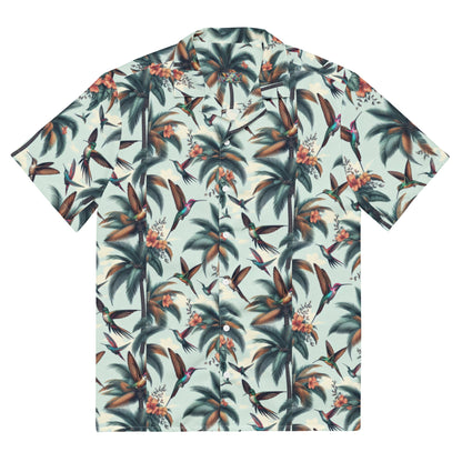 Hummingbirds and Palms Unisex button shirt by Gregg Acini Adoree Designs - Gregg Acini Adoree Designs - Button Down Shirt