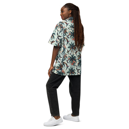 Hummingbirds and Palms Unisex button shirt by Gregg Acini Adoree Designs - Gregg Acini Adoree Designs - Button Down Shirt