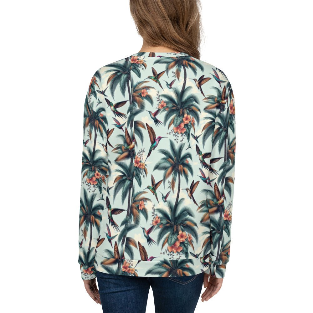 Hummingbirds and Palms Unisex Sweatshirt by Gregg Acini Adoree Designs - Gregg Acini Adoree Designs - Sweatshirt