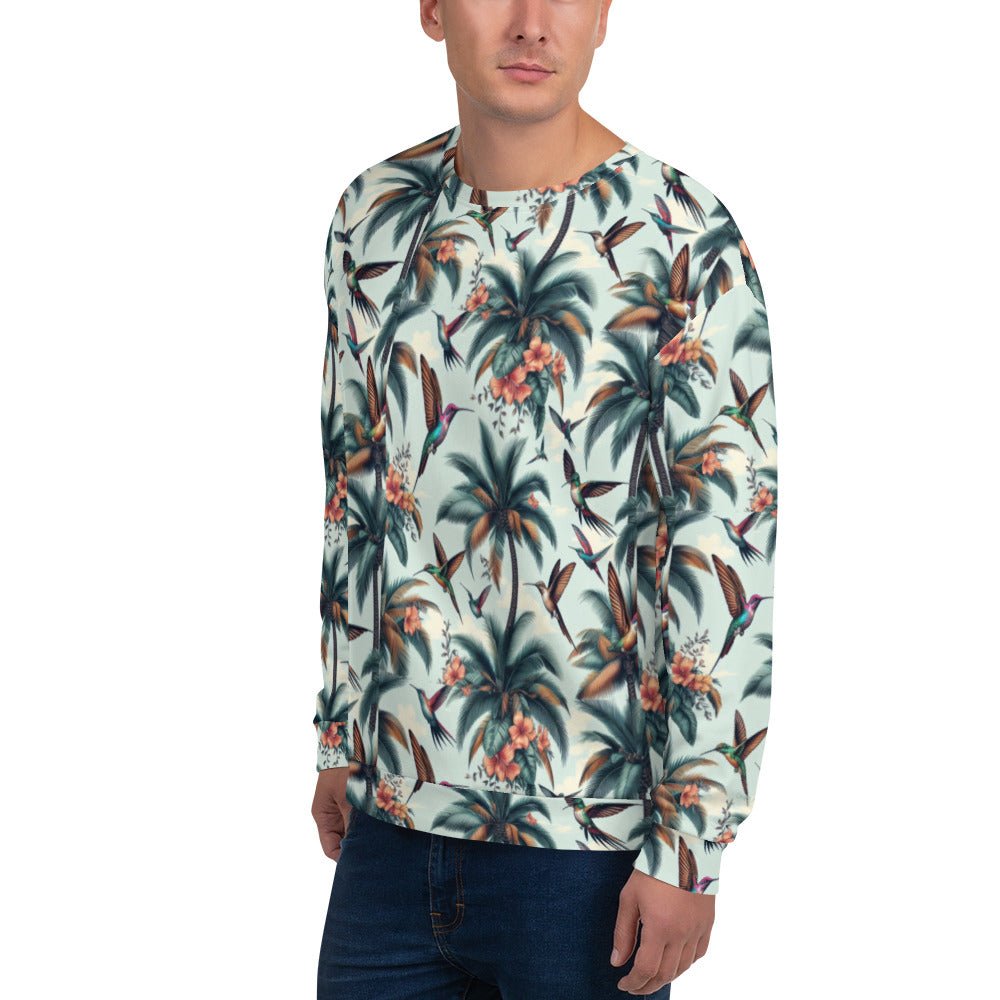 Hummingbirds and Palms Unisex Sweatshirt by Gregg Acini Adoree Designs - Gregg Acini Adoree Designs - Sweatshirt