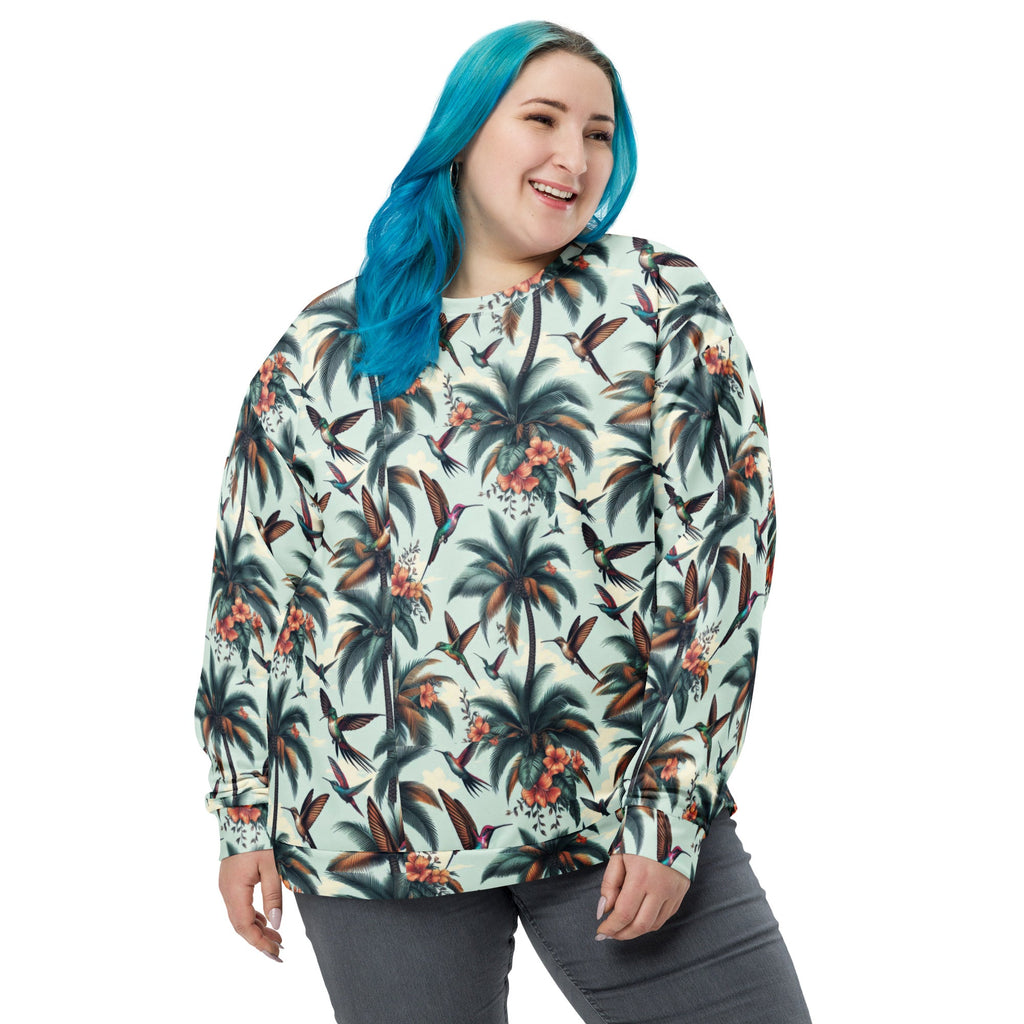 Hummingbirds and Palms Unisex Sweatshirt by Gregg Acini Adoree Designs - Gregg Acini Adoree Designs - Sweatshirt