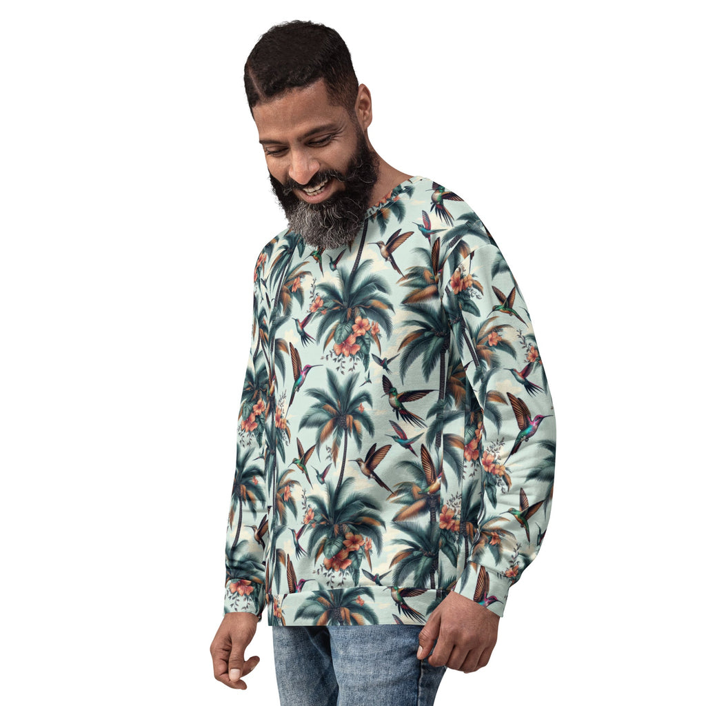 Hummingbirds and Palms Unisex Sweatshirt by Gregg Acini Adoree Designs - Gregg Acini Adoree Designs - Sweatshirt