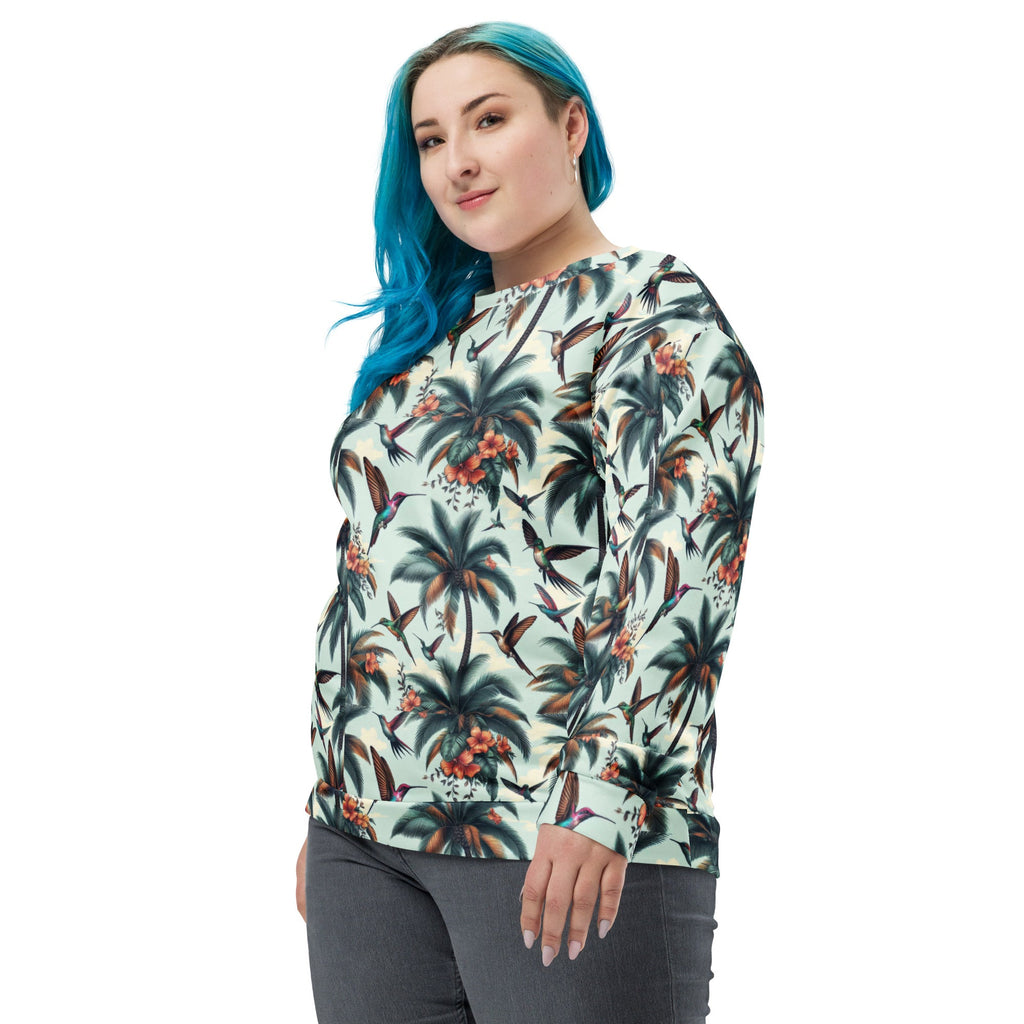 Hummingbirds and Palms Unisex Sweatshirt by Gregg Acini Adoree Designs - Gregg Acini Adoree Designs - Sweatshirt