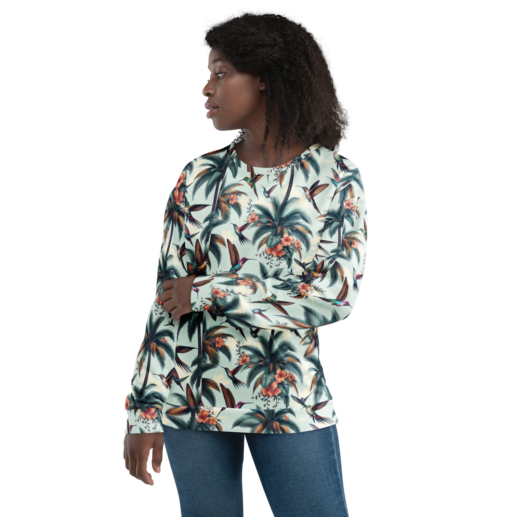 Hummingbirds and Palms Unisex Sweatshirt by Gregg Acini Adoree Designs - Gregg Acini Adoree Designs - Sweatshirt