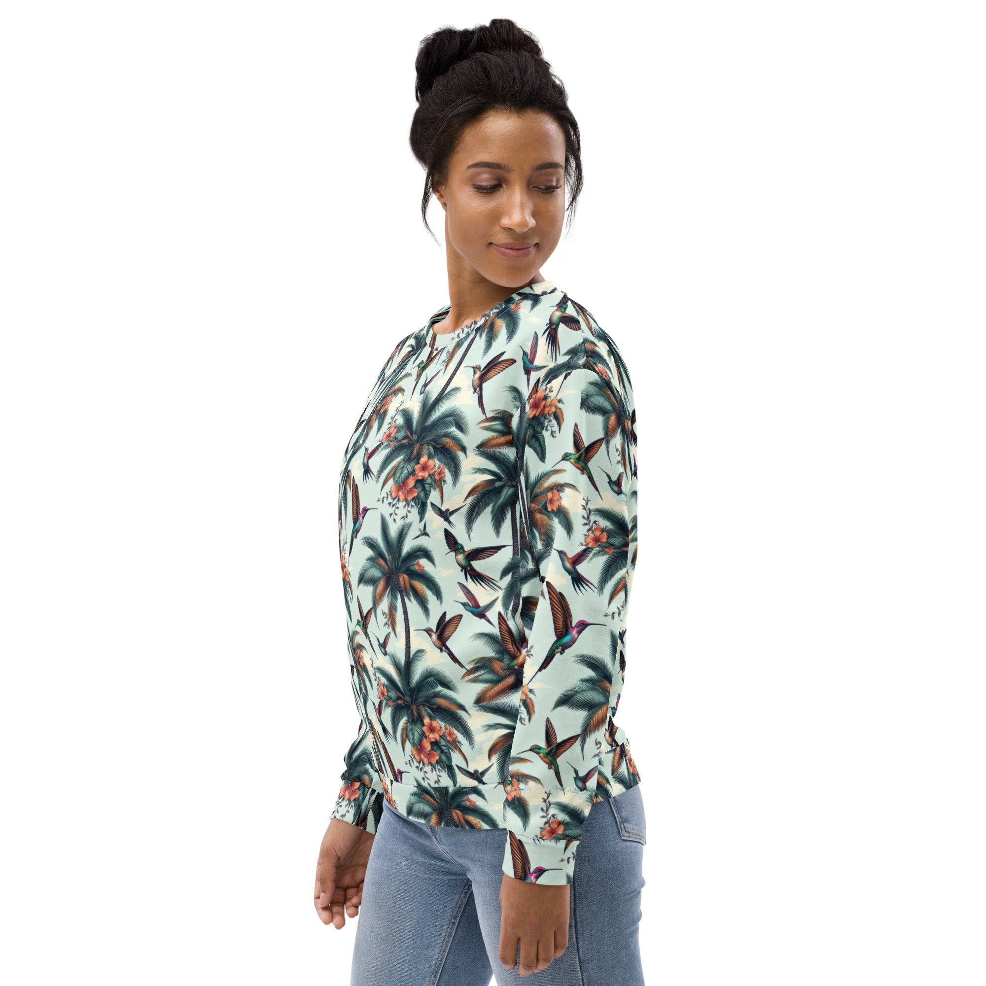 Hummingbirds and Palms Unisex Sweatshirt by Gregg Acini Adoree Designs - Gregg Acini Adoree Designs - Sweatshirt