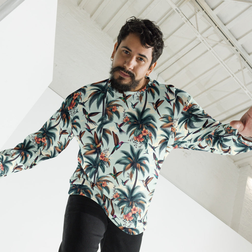 Hummingbirds and Palms Unisex Sweatshirt by Gregg Acini Adoree Designs - Gregg Acini Adoree Designs - Sweatshirt