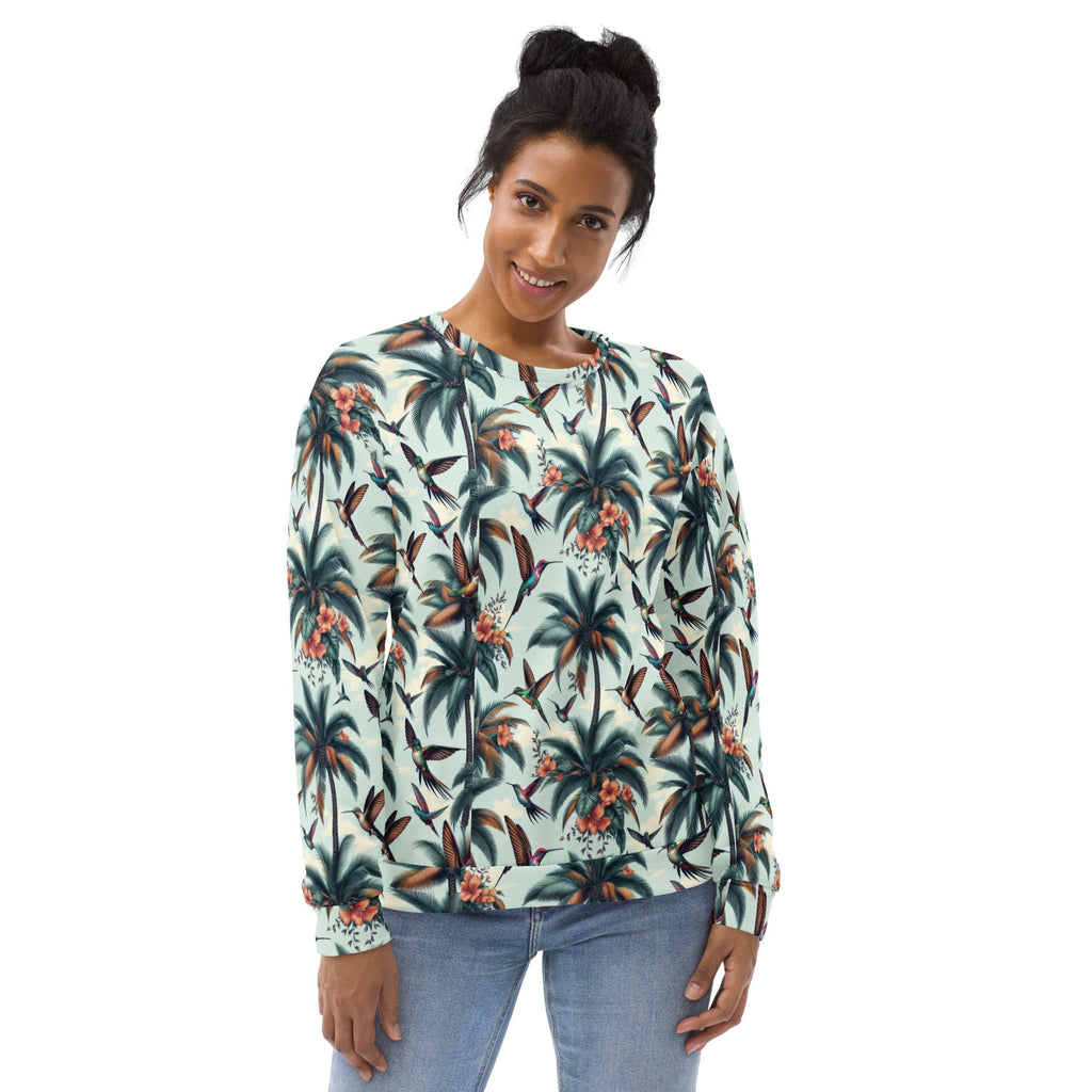 Hummingbirds and Palms Unisex Sweatshirt by Gregg Acini Adoree Designs - Gregg Acini Adoree Designs - Sweatshirt
