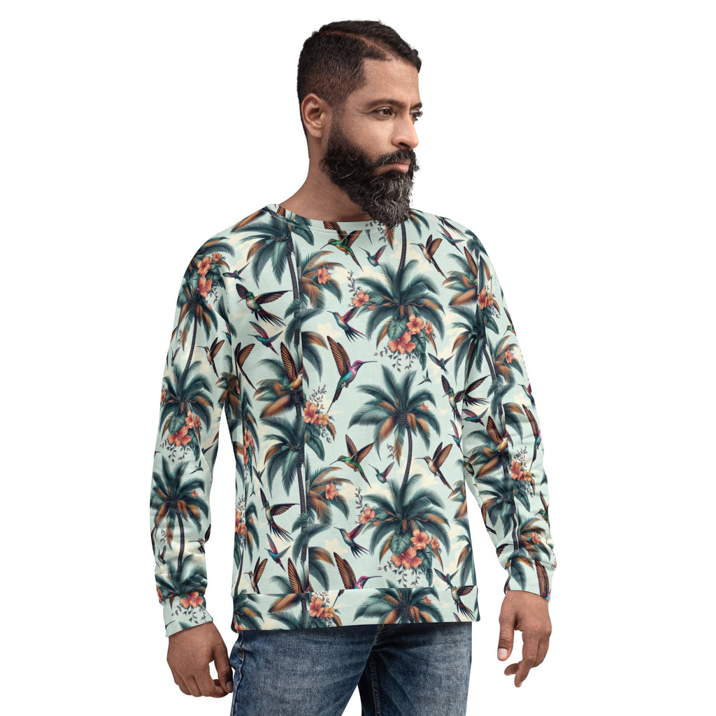 Hummingbirds and Palms Unisex Sweatshirt by Gregg Acini Adoree Designs - Gregg Acini Adoree Designs - Sweatshirt