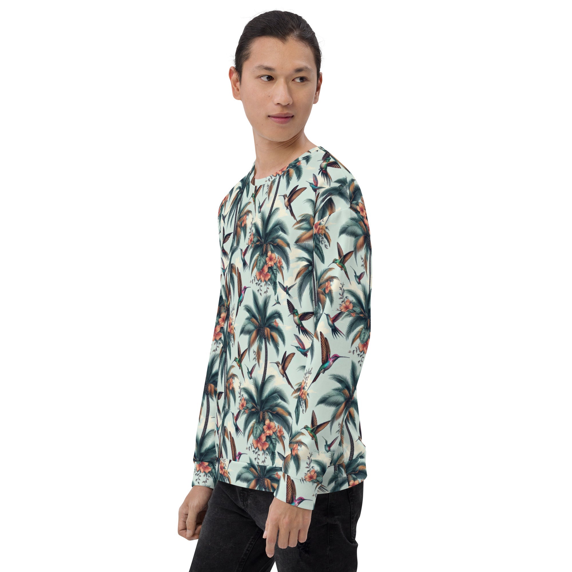 Hummingbirds and Palms Unisex Sweatshirt by Gregg Acini Adoree Designs - Gregg Acini Adoree Designs - Sweatshirt