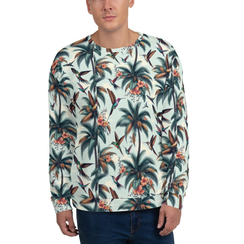 Hummingbirds and Palms Unisex Sweatshirt by Gregg Acini Adoree Designs - Gregg Acini Adoree Designs - Sweatshirt