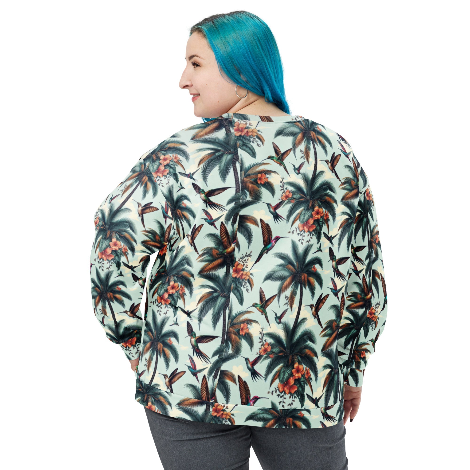 Hummingbirds and Palms Unisex Sweatshirt by Gregg Acini Adoree Designs - Gregg Acini Adoree Designs - Sweatshirt