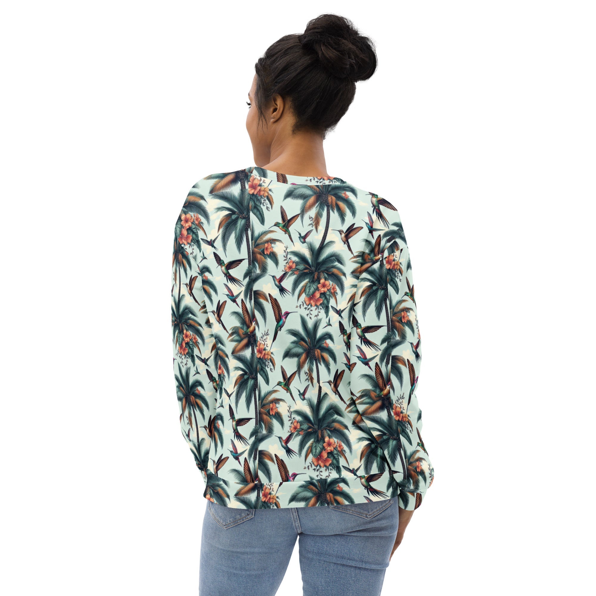 Hummingbirds and Palms Unisex Sweatshirt by Gregg Acini Adoree Designs - Gregg Acini Adoree Designs - Sweatshirt