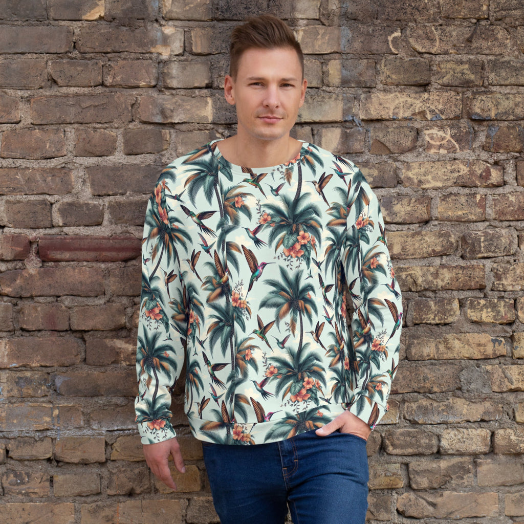 Hummingbirds and Palms Unisex Sweatshirt by Gregg Acini Adoree Designs - Gregg Acini Adoree Designs - Sweatshirt