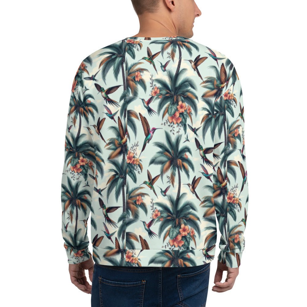 Hummingbirds and Palms Unisex Sweatshirt by Gregg Acini Adoree Designs - Gregg Acini Adoree Designs - Sweatshirt