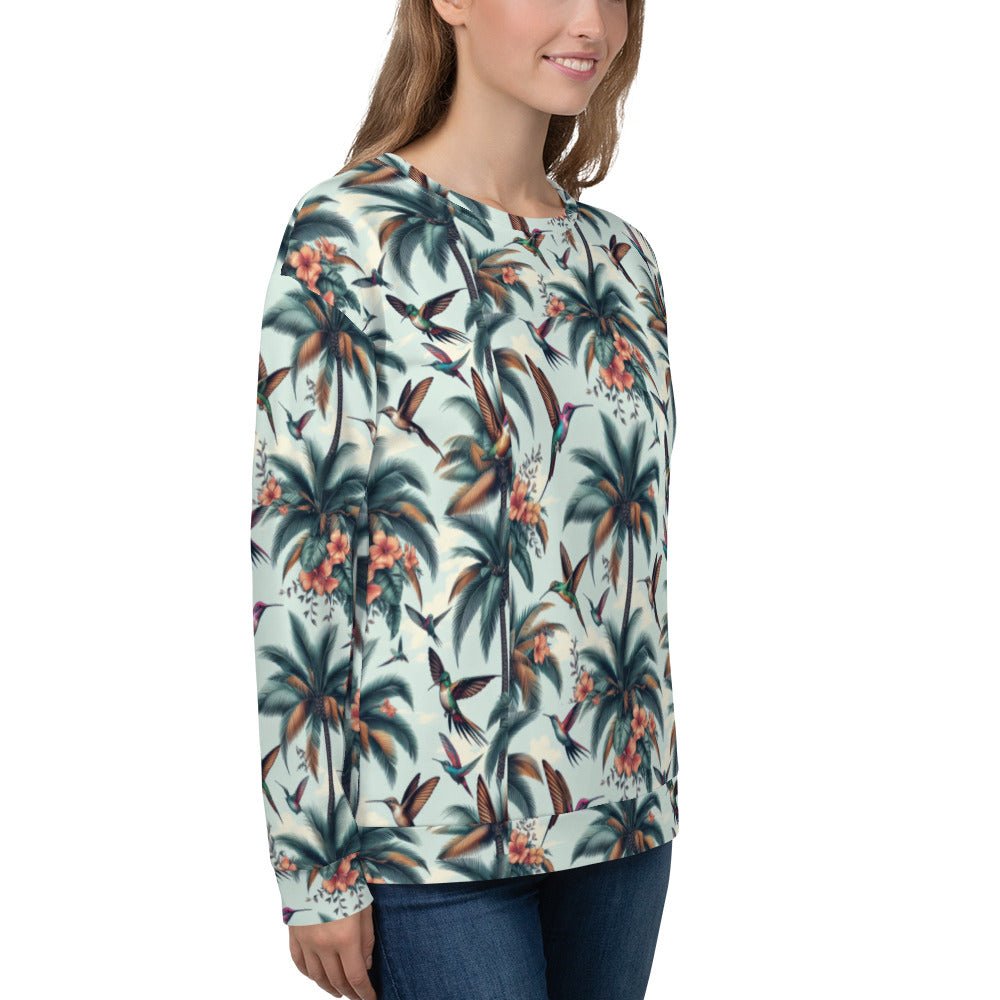Hummingbirds and Palms Unisex Sweatshirt by Gregg Acini Adoree Designs - Gregg Acini Adoree Designs - Sweatshirt