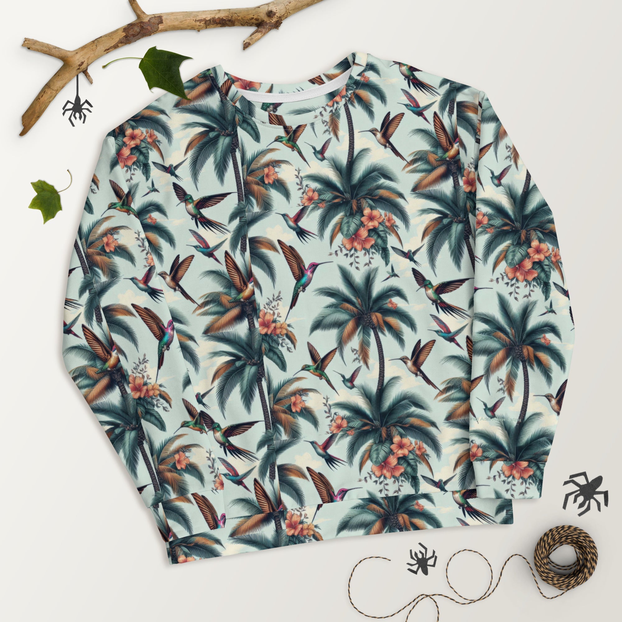 Hummingbirds and Palms Unisex Sweatshirt by Gregg Acini Adoree Designs - Gregg Acini Adoree Designs - Sweatshirt