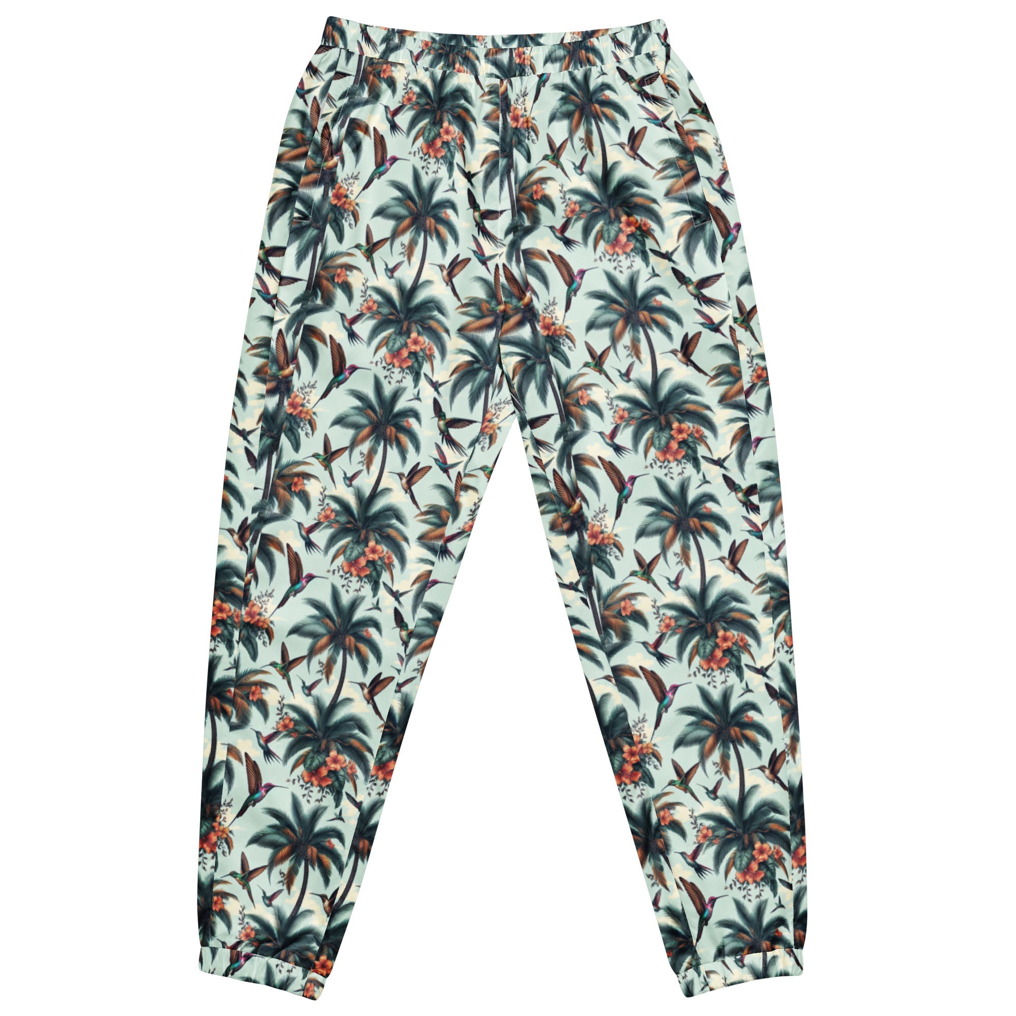 Hummingbirds and Palms Unisex track pants - Gregg Acini Adoree Designs - Track Pants