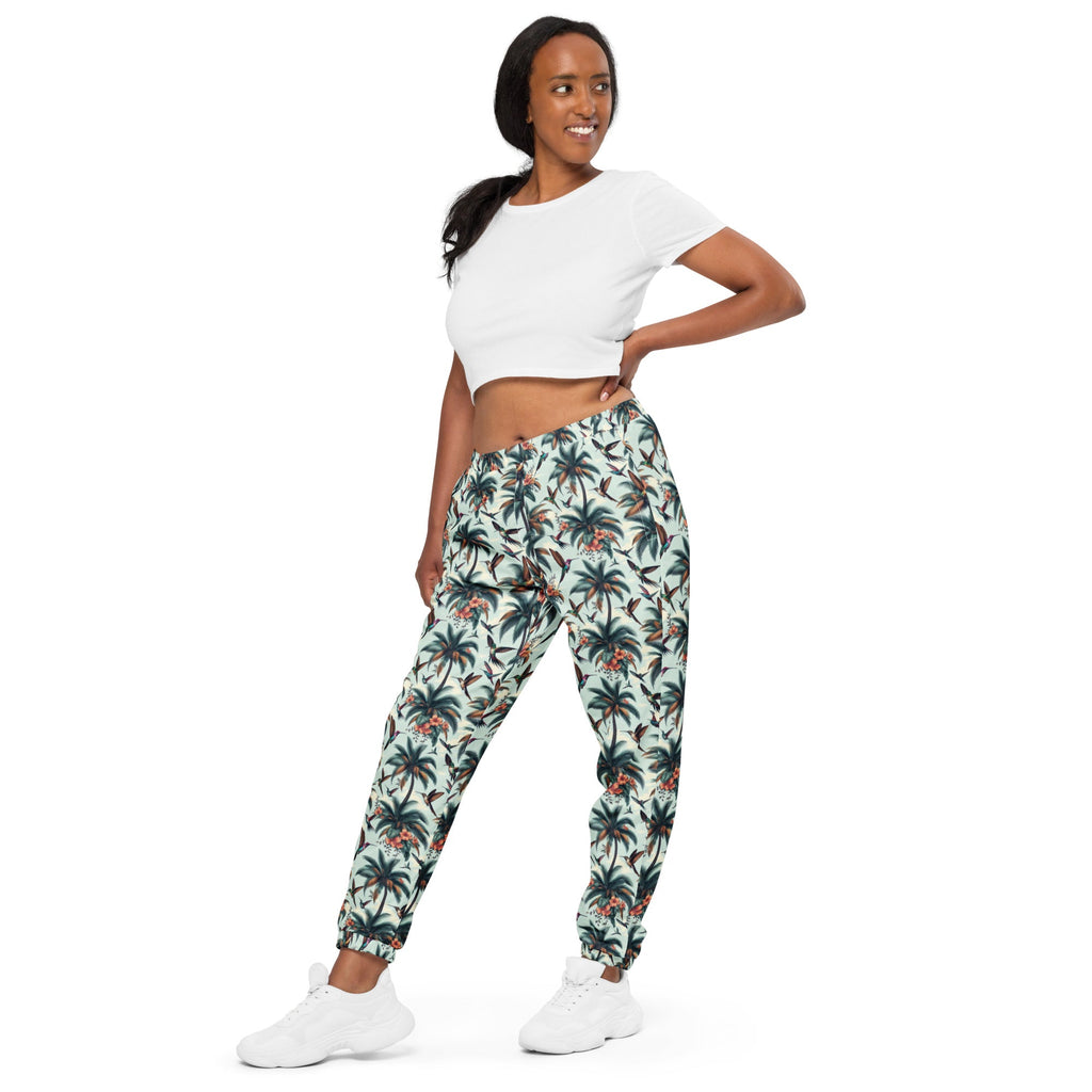 Hummingbirds and Palms Unisex track pants - Gregg Acini Adoree Designs - Track Pants