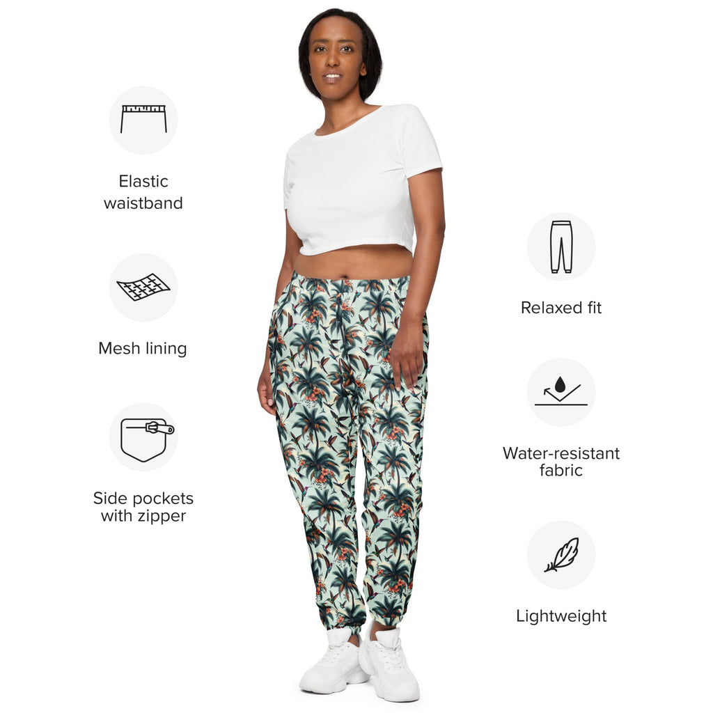 Hummingbirds and Palms Unisex track pants - Gregg Acini Adoree Designs - Track Pants